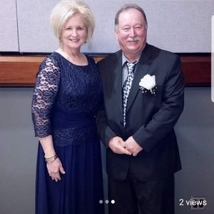 Mother of bride navy blue dress